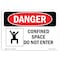 Signmission OSHA Sign, Confined Space Do Not Enter, 10in X 7in Plastic, 10" W, 7" H, Lndscp, OS-DS-P-710-L-1082 OS-DS-P-710-L-1082 - alternate 1